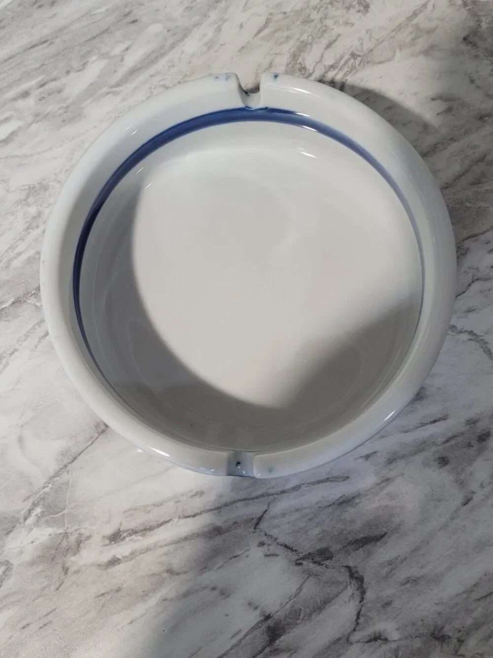 Vintage‎ Blue And White Pottery Japanese Bowl Dish With Chopstick Rest